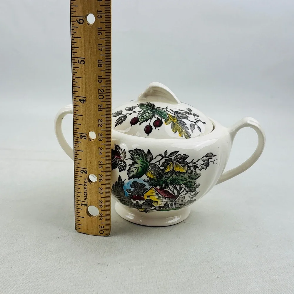 J&G Meakin Welcome Home Sugar Bowl with Lid England English Staffordshire